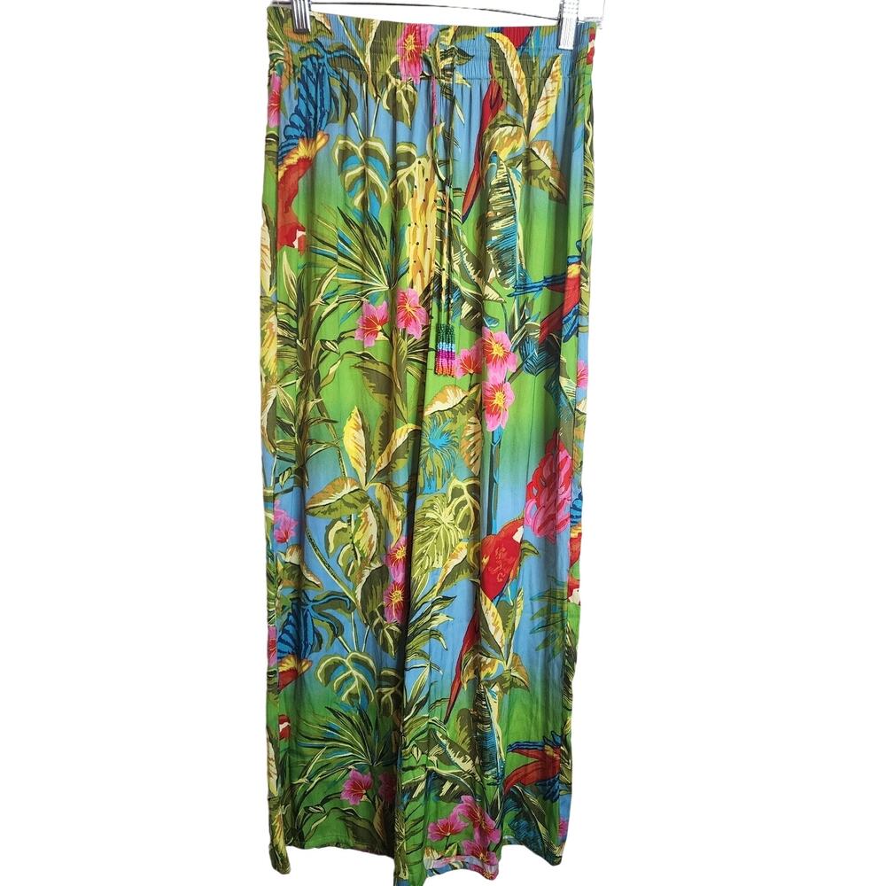 RACHEL Rachel Roy Pull-On Tropical Wide Leg Pants, NWT, Small